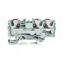 WAGO 2206-1301 morsetto passante a 3 conduttori con pulsante di azionamento, 6 mm², grigio