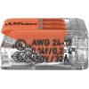 WAGO 221-413 COMPACT Morsetto di collegamento, 3 conduttori, 0,2–4 mm², trasparente, confezione da 50