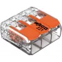 WAGO 221-413 COMPACT Morsetto di collegamento, 3 conduttori, 0,2–4 mm², trasparente, confezione da 50