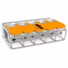 WAGO 221-615 connettore a leva 5 conduttori, morsetto di collegamento compatto, 450 V, 32 A, trasparente/arancione