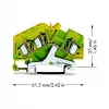 WAGO 281-637 morsetto di terra a 3 conduttori, 4 mm², verde-giallo