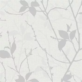 Carta da parati 122433 Belle Bianco/Argento Floral Trail Luxury rotolo strutturato, 10,05 m x 53 cm