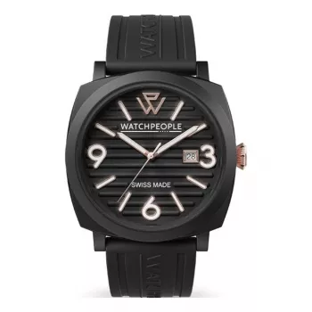 WATCHPEOPLE orologio da donna 700994 analogico al quarzo 45mm quadrante nero cinturino in pelle