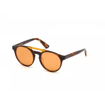 WEB EYEWEAR Unisex WE0262-5156J Occhiali da sole rettangolari in acetato Havana/marrone sfumato lente 51/19/145 mm UV400