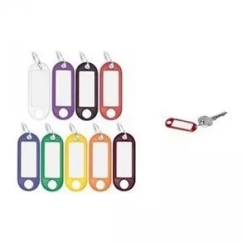 WEDO Portachiavi con anello, 18 mm, plastica arancione, etichetta bianca sostituibile, 100 pz. (262 801806)