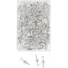 WEDO puntine da disegno, trasparenti, 100 pezzi, spessore punta 12 mm, diametro testa 10 mm, in scatola di plastica trasparente (54 249)
