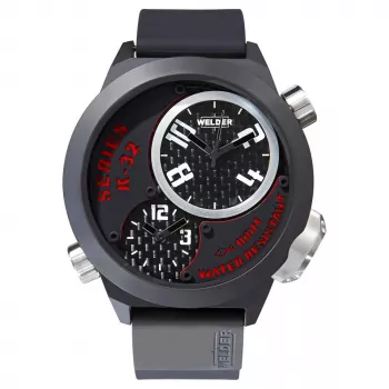 WELDER MAN K32-9201 50mm Orologio analogico al quarzo quadrante nero cinturino in pelle