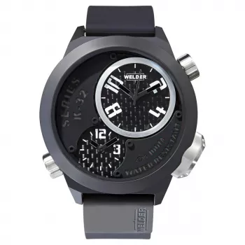 WELDER MAN K32-9202 50mm orologio uomo al quarzo quadrante nero cinturino in pelle