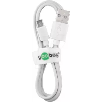 WENTRONIC Goobay 38665 cavo USB 2.0, connettore maschio USB-A a connettore maschio Micro-USB B, 0,5 m, bianco