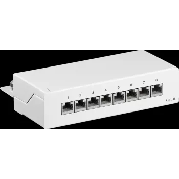 Wentronic Goobay 62069 patch panel 26 porte Cat6 S/UTP schermato, montaggio rack 1U 19 pollici, bianco