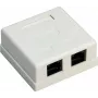 Wentronic Goobay 77633 presa di rete RJ45 schermata da parete Cat 6, 2 porte, bianco