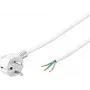 Wentronic Goobay cavo di alimentazione Schuko angolare con estremità libere, 5 m, bianco, H05VV-F 3G1.5, 16 A 93313