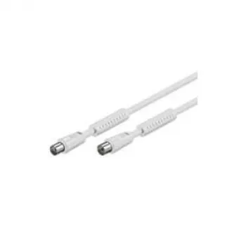 Wentronic Goobay cavo per antenna, schermato al 100%, ferrite, bianco, 2,5 m - connettore maschio coassiale IEC su connettore femmina coassiale IEC (50724)