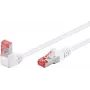 WENTRONIC Goobay cavo patch CAT 6, 1x angolato 90°, S/FTP (PiMF), bianco, 0,25 m - Latch Up, LSZH senza alogeni, rame (51548)
