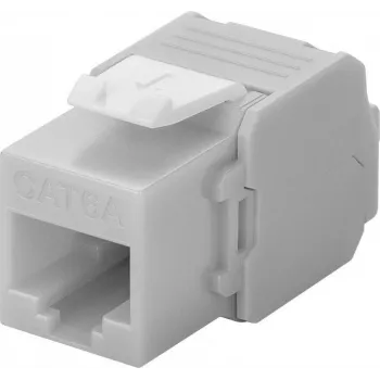 Wentronic Goobay connettore femmina keystone RJ45 CAT 6a, non schermato, 500 MHz, grigio chiaro-bianco (90693)