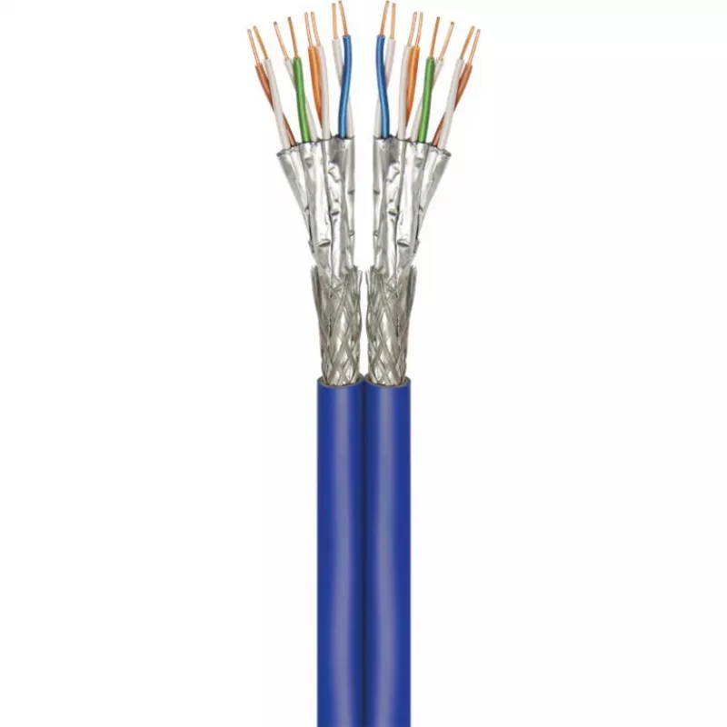 Wentronic Goobay cavo di rete CAT 7A duplex S/FTP PiMF blu - conduttore in rame CU AWG 22/1 (75716)
