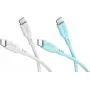WENTRONIC Goobay Crystal Lagoon set 2 cavi in silicone USB-C, 1,5 m, bianco e turchese (81259)