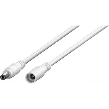 Wentronic Goobay Cavo di prolunga DC 3 m bianco - connettore maschio cavo DC 5,5 x 2,1 mm a connettore femmina 76675