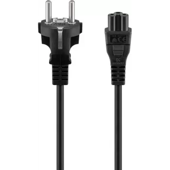 Wentronic Goobay Cavo di prolunga, connettore maschio Schuko a connettore femmina Schuko, 1 m, nero, 16 A, 250 V, H05VV-F 3G1.5, connettore angolare, CE/VDE 57846