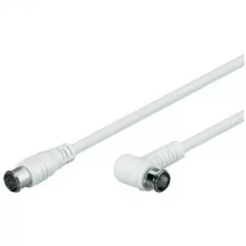 Wentronic Goobay cavo di collegamento SAT angolare F-Quick su F-Quick 90° bianco 2,5 m schermatura quadrupla 67348