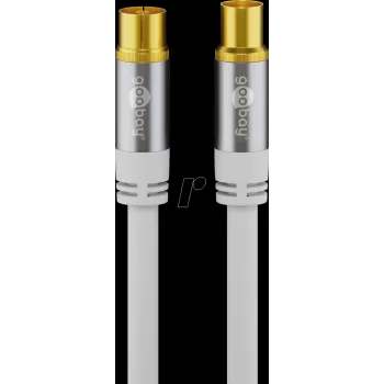 Wentronic Goobay cavo antenna TV 1 m bianco dorato schermato 4 volte 135dB coassiale connettore femmina su connettore maschio 70313