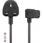 Wentronic Goobay cavo di alimentazione UK 3 pin a IEC C13 angolato, 2 m, nero 45767