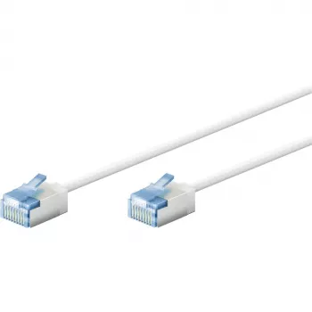 Wentronic Goobay Cavo patch CAT 6A Slim U/FTP ultra flessibile bianco - connettori extra corti, 0,25 m 74336