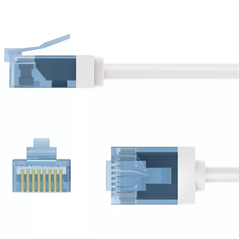 Goobay Cavo patch ultraflessibile Cat 6A Slim U/UTP, connettori extra corti, 5 m, bianco (74299)
