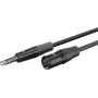 WENTRONIC Goobay cavo audio XLR su jack mono 6,35 mm, 3 m, nichelato, nero 80052