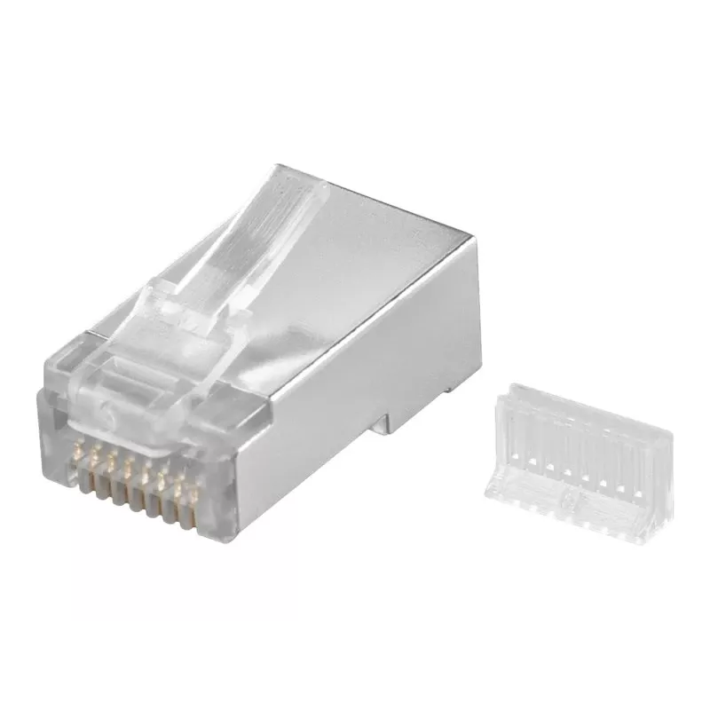 Wentronic connettore modulare RJ45 schermato 8P8C per cavo tondo, bulk