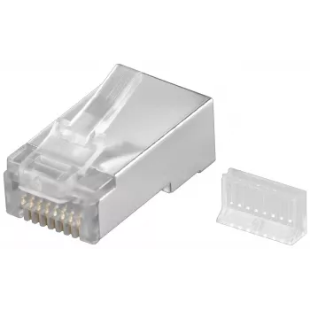 Wentronic connettore modulare RJ45 schermato 8P8C per cavo tondo, bulk