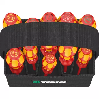 Wera Kraftform 2go 100 set di punte per cacciavite, 11 pezzi, Phillips, Pozidriv, Torx, punte 25 mm, con portapunte Rapidaptor e custodia in tessuto 05004310001