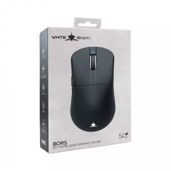 White Shark BORS-B WGM-5021 Mouse da gaming wireless, 12000 DPI, 2.4GHz, RGB, nero