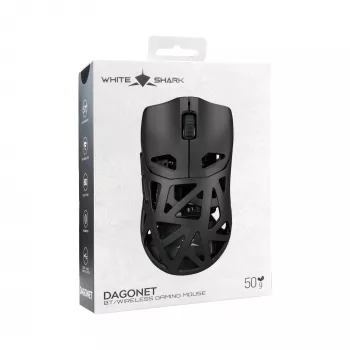 White Shark DAGONET-2 WGM-5019 Mouse da gaming wireless, 24000 DPI, nero