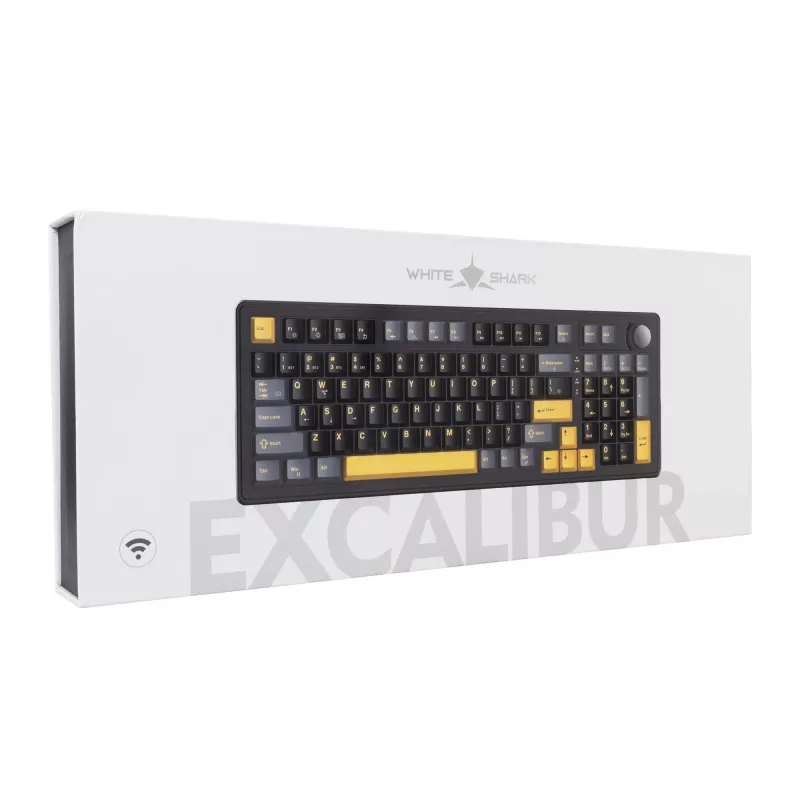 White Shark EXCALIBUR-B TKL tastiera meccanica da gaming, KTT Wine Red Linear Hot-Swap, RGB per tasto, nero