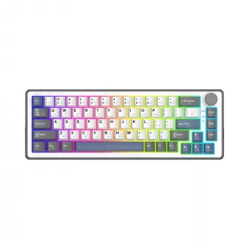 White Shark EXCALIBUR M tastiera meccanica (GK-009251) con switch Outemu Blue, illuminazione RGB, layout US, bianco