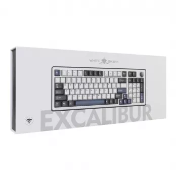 White Shark EXCALIBUR-W tastiera meccanica da gaming, layout 75%, KTT Wine Red Hot-Swap, RGB per tasto, con filo, bianco
