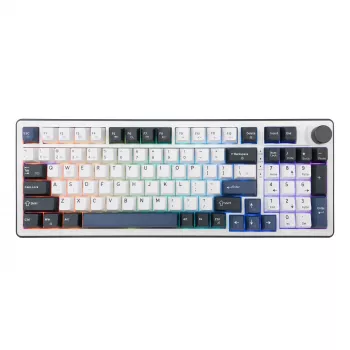 White Shark EXCALIBUR-W tastiera meccanica da gaming, layout 75%, KTT Wine Red Hot-Swap, RGB per tasto, con filo, bianco
