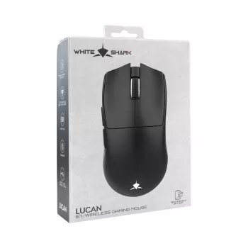 White Shark LUCAN-B WGM-5022 Mouse da gaming wireless – 12000 DPI, 2,4 GHz, 7 tasti, RGB, bianco