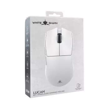 White Shark LUCAN-W WGM-5022 12000 DPI Mouse da gaming wireless, bianco