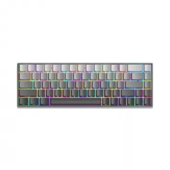 White Shark Nunchaku Tastiera meccanica da gaming TKL, grigio, Outemu Blue Switch, RGB Hot-Swap, con filo USB