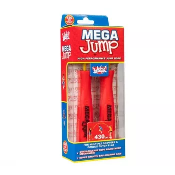 Wicked Vision Mega Jump corda per saltare Double Speed con cuscinetti a sfera, regolabile 2,8 m PVC, impugnature ergonomiche, anti-attorcigliamento, per fitness & double unders, blu/nero