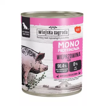 Cibo umido per cani WIEJSKA ZAGRODA Mono maiale 800g