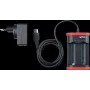 WIHA 41915 caricabatterie USB per batterie ricaricabili Li-Ion, 2 slot, ingresso 5V DC, uscita 3,6V DC, 1A per slot, indicatore LED, nero/rosso