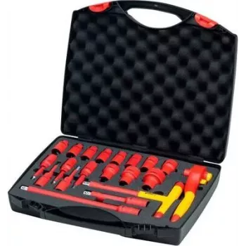 Wiha 43024 set chiavi a cricchetto reversibile e a bussola isolato, attacco 1/2