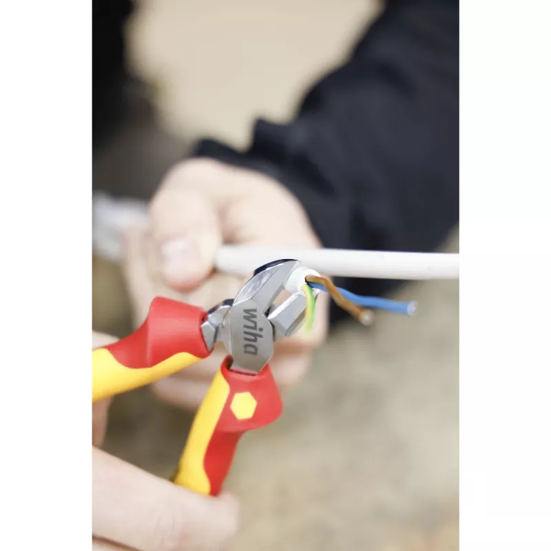 Wiha 43458 Professional electric Tronchese diagonale 160 mm, DynamicJoint, rosso/giallo