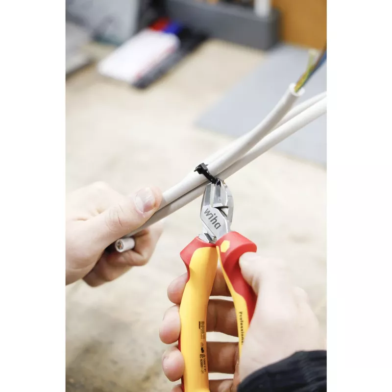 Wiha 43458 Professional electric Tronchese diagonale 160 mm, DynamicJoint, rosso/giallo