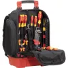 Wiha 45528 set zaino porta attrezzi per elettricisti, 28 pezzi, 385 x 260 x 530 mm, nero/rosso