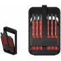 Wiha slimBit electric 45804 set di bit per cacciaviti VDE isolati, 6 pezzi, taglio, Phillips, Pozidriv, TORX, 75 mm
