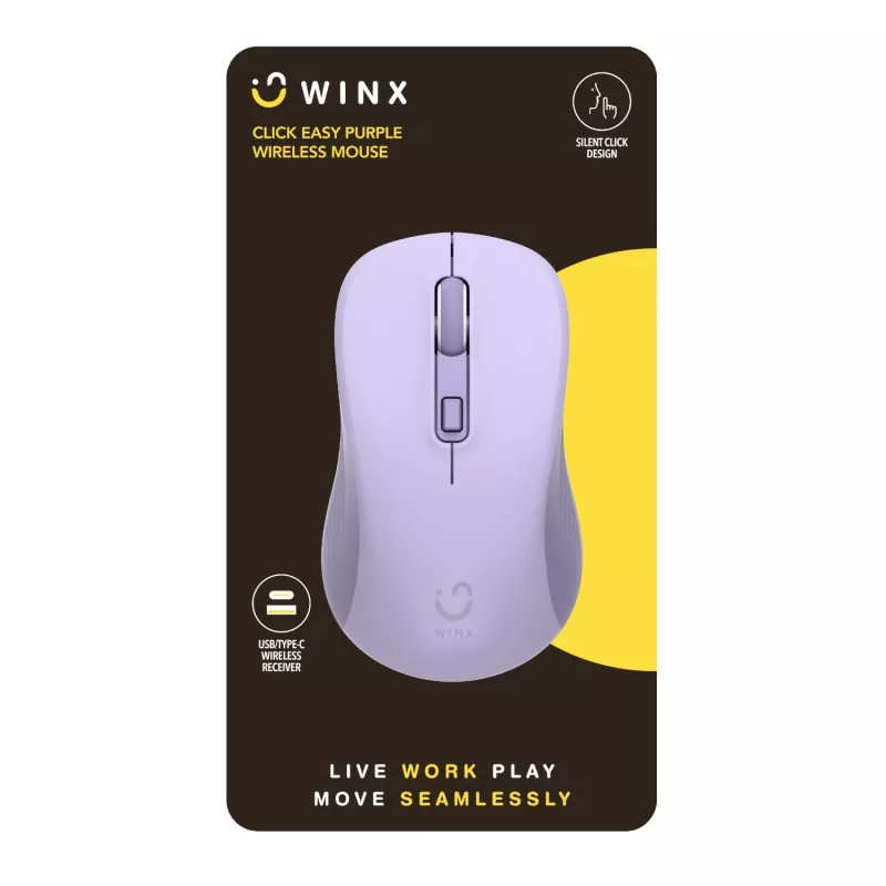 WINX CLICK Easy Mouse wireless 1600DPI 2.4GHz - lilla